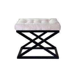 Atelier Del Sofa Puff Black, White v3 Blanco y Negro Ancho 50 cm Alto 42 cm Profundo 40 cm 100% Poliéster 100% Metal